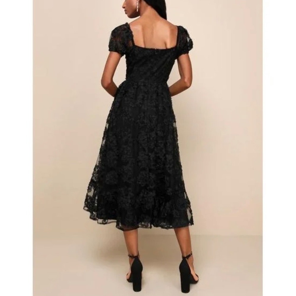 Lulus Notable Elegance 3D Floral Lace Overlay Midi Dress Womens Best Fits S M - Picture 3 of 16